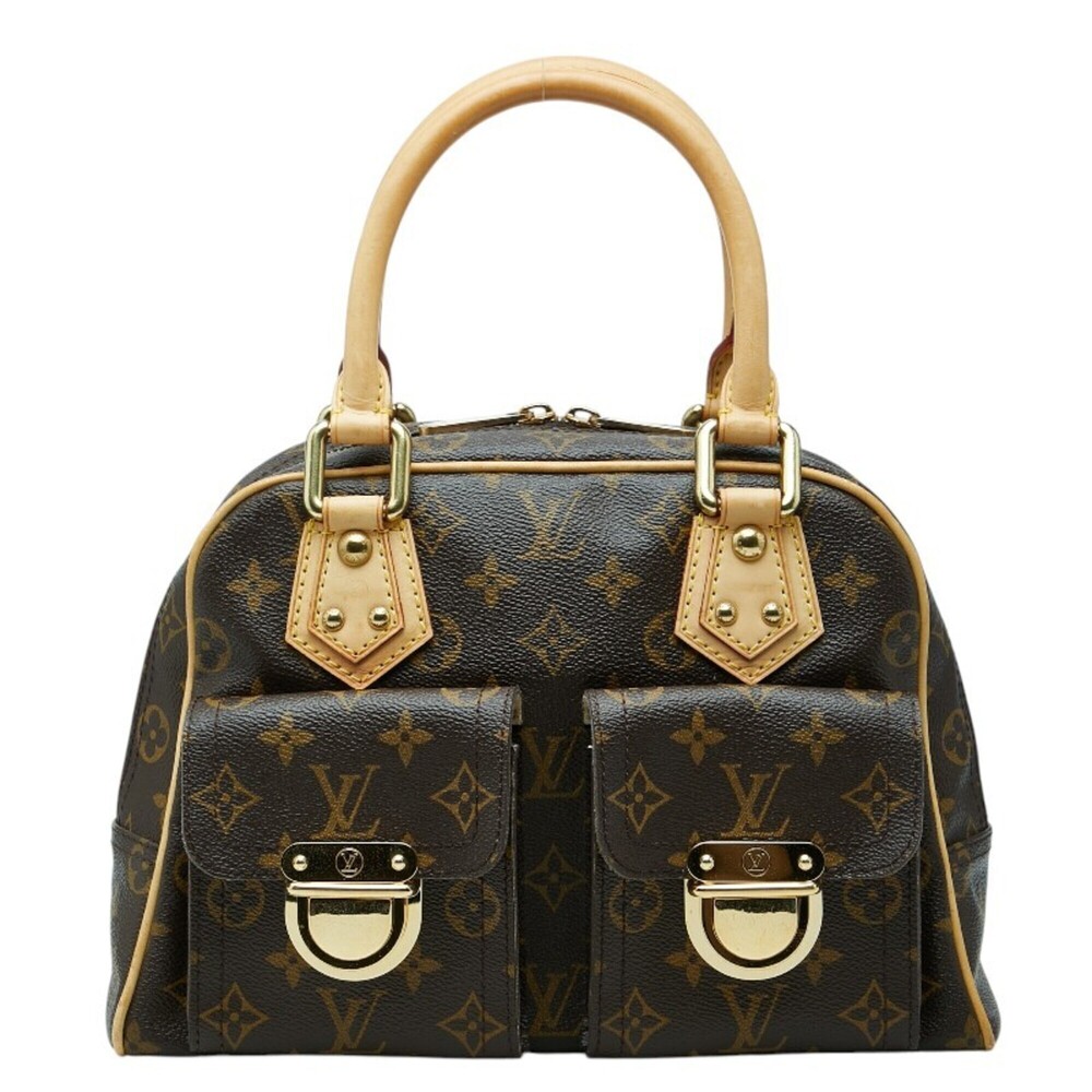 Louis Vuitton Monogram Manhattan PM Handbag M40026 Brown Leather Women's LOUI...